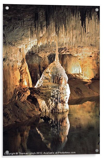 French water Cave Stalagmite Acrylic by Thomas Lynch