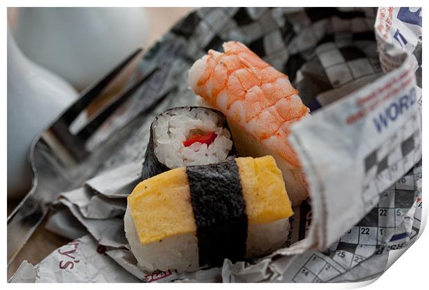 Sushi And Chips Print by Gemma Davis