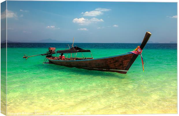 Longtail Boat Thailand  Canvas Print by Adrian Evans