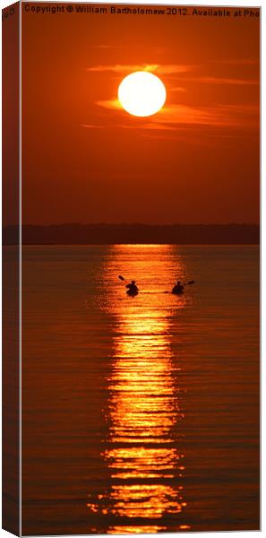 Sunset Kayakers Canvas Print by Beach Bum Pics