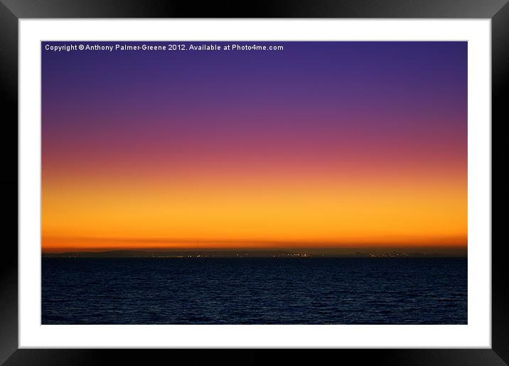 Clevedon Sunset Framed Mounted Print by Anthony Palmer-Greene