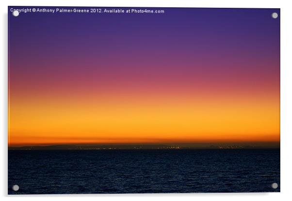 Clevedon Sunset Acrylic by Anthony Palmer-Greene