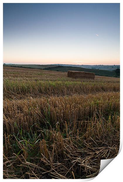 Hay Bale Sunrise Print by Jonathan Swetnam