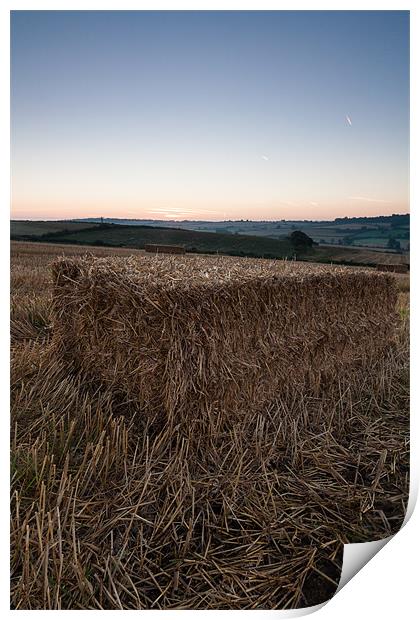Hay Bale Sunrise Print by Jonathan Swetnam