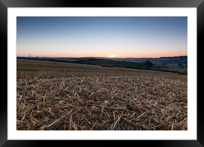 Hay Bale Sunrise Framed Mounted Print by Jonathan Swetnam