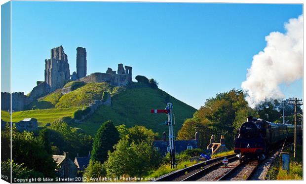 Approaching Corfe 5 Canvas Print by Mike Streeter