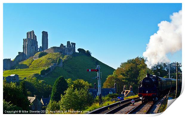 Approaching Corfe 5 Print by Mike Streeter