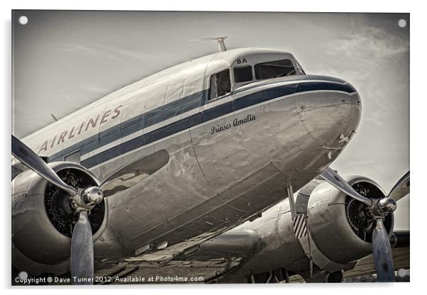 Douglas DC-3 Dakota Acrylic by Dave Turner