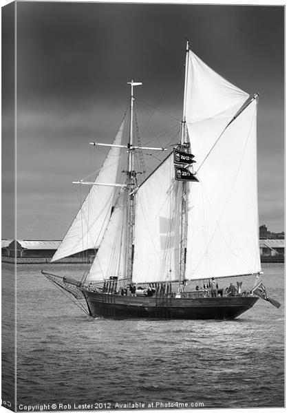 Tall ship on the Mersey Canvas Print by Rob Lester