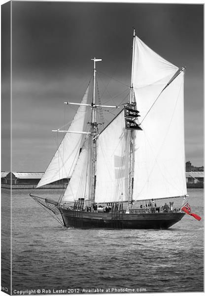 Tall ship in Liverpool Canvas Print by Rob Lester