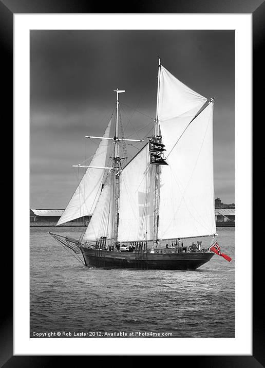 Tall ship in Liverpool Framed Mounted Print by Rob Lester