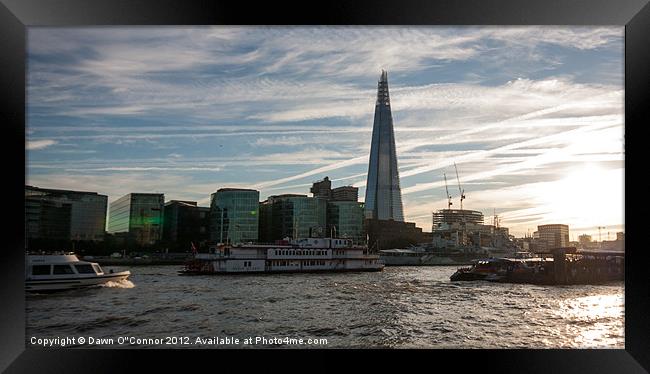 Thames River Boats Framed Print by Dawn O'Connor