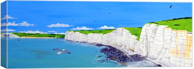 Sunny Day at Birling Gap Canvas Print by Roger Stevens