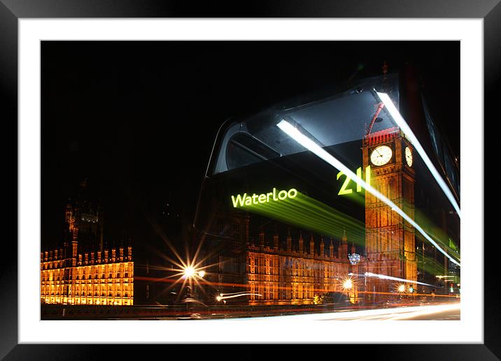 The Waterloo 211 Bus Framed Mounted Print by Sandi-Cockayne ADPS