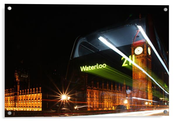 The Waterloo 211 Bus Acrylic by Sandi-Cockayne ADPS
