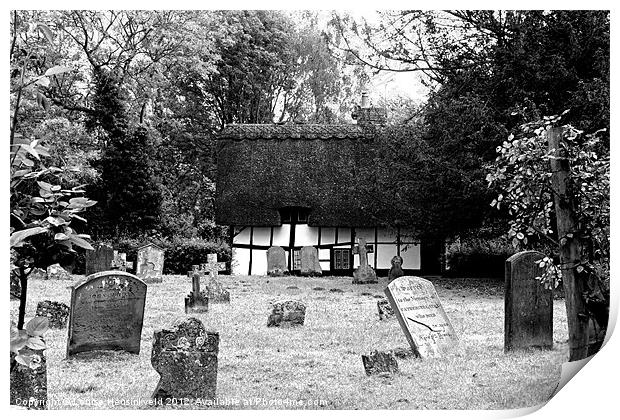 The Churchyard at Dorchester-on-Thames Print by Louise Heusinkveld
