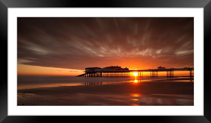 Cromer Pier autumn sunrise Framed Mounted Print by Simon Wrigglesworth