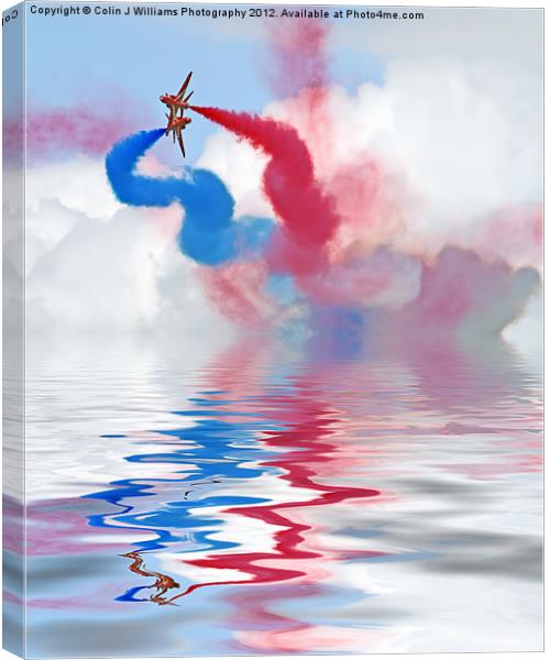 Flood Break - The Red Arrows Canvas Print by Colin Williams Photography