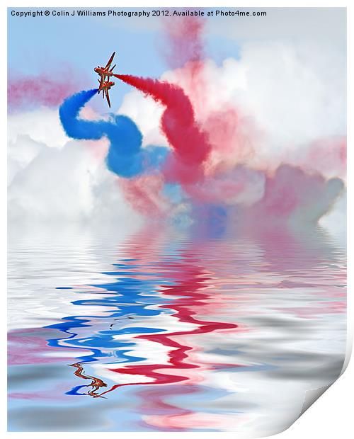 Flood Break - The Red Arrows Print by Colin Williams Photography
