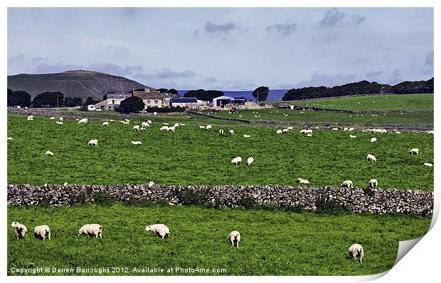 Rowter Farm and Mam Tor Print by Darren Burroughs