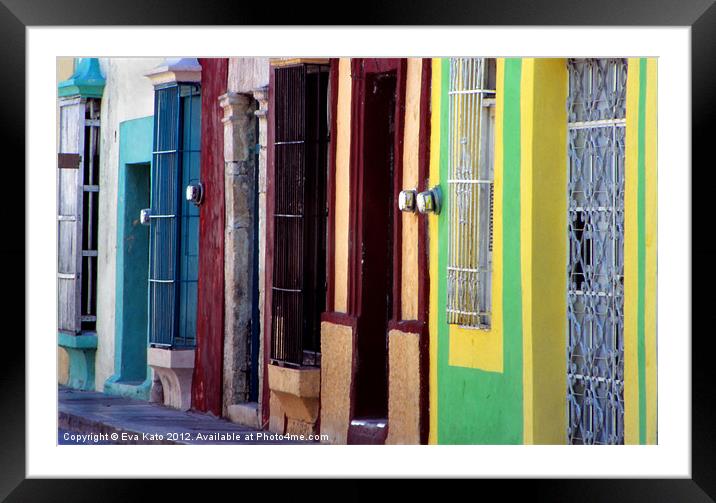 Campeche Colourful Wall Framed Mounted Print by Eva Kato