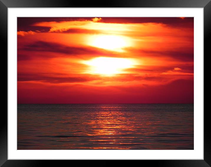Lake Erie Sunset Framed Mounted Print by olivia allan
