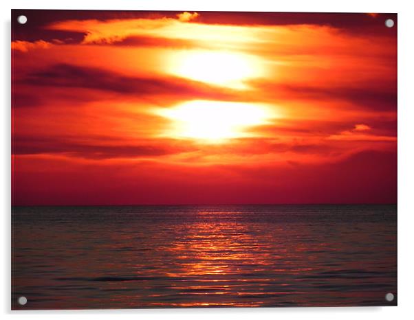 Lake Erie Sunset Acrylic by olivia allan