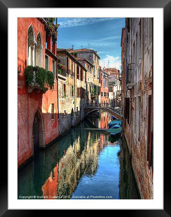 Canals of Venice Framed Mounted Print by Graham Custance