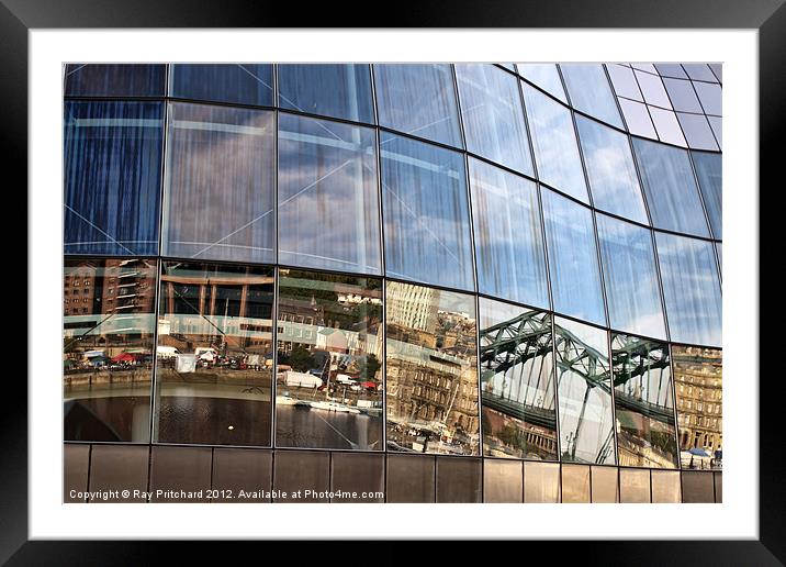Newcastle Reflected Framed Mounted Print by Ray Pritchard