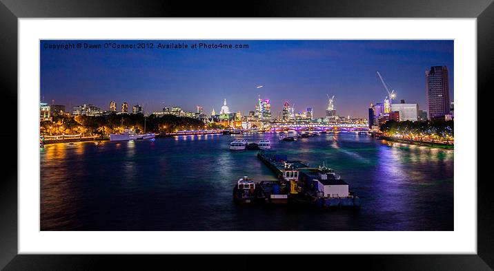 London Skyline Sunset Framed Mounted Print by Dawn O'Connor