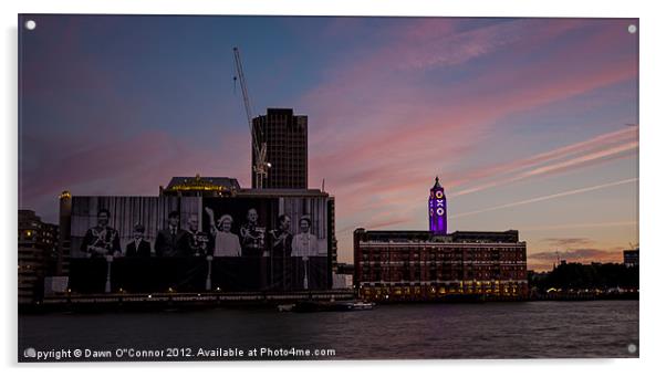 The 1977 Royal Family and the Oxo Tower Acrylic by Dawn O'Connor