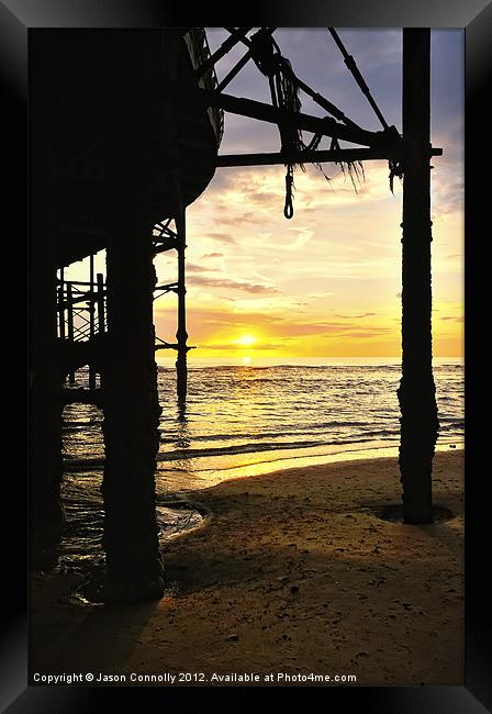 Sunset At The Pier Framed Print by Jason Connolly