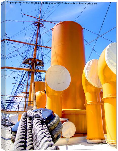 The Deck HMS Warrior Portsmouth Canvas Print by Colin Williams Photography