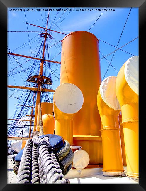 The Deck HMS Warrior Portsmouth Framed Print by Colin Williams Photography