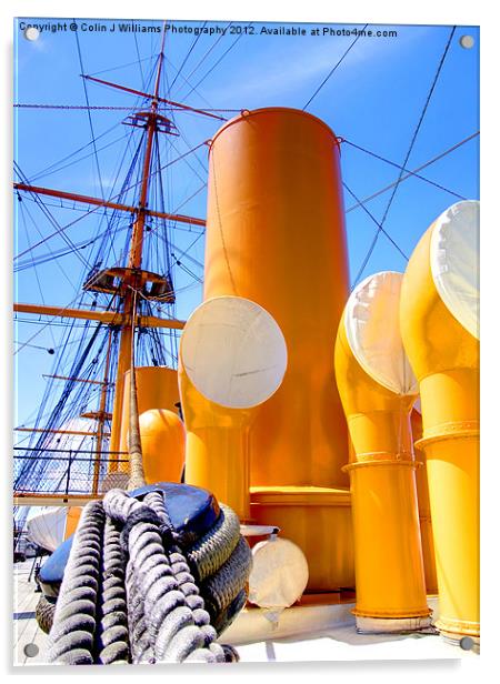 The Deck HMS Warrior Portsmouth Acrylic by Colin Williams Photography