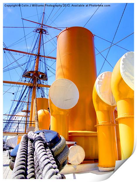 The Deck HMS Warrior Portsmouth Print by Colin Williams Photography
