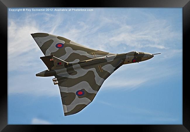 XH558 at Duxford Framed Print by Roy Scrivener