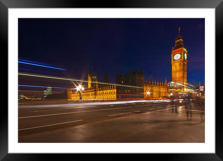 LONDON NIGHTLIFE Framed Mounted Print by Matthew Burniston