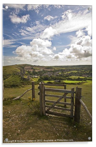 Corfe Castle Acrylic by Graham Custance