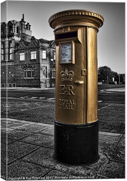 Golden Post Box Canvas Print by Ray Pritchard