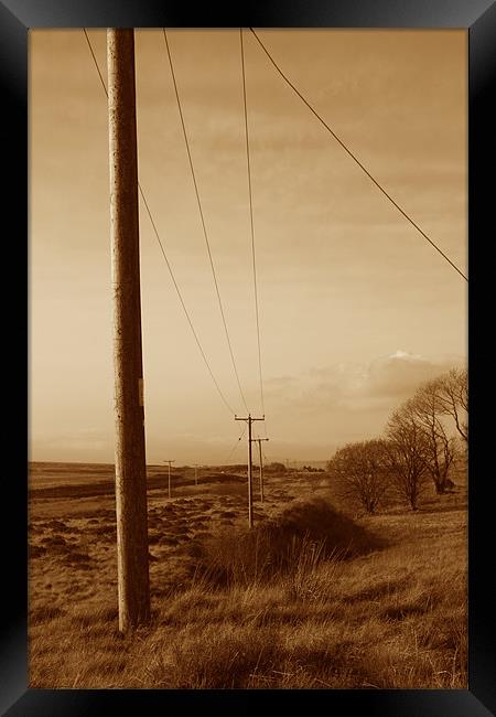 Western Look Electrical Poles Framed Print by Richie Fitzgerald