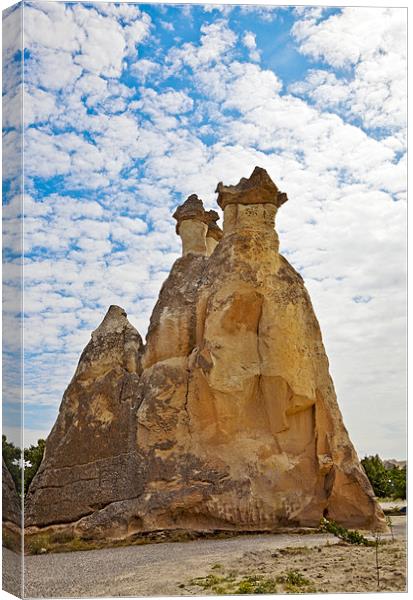 Fairy chimney dirt track tourist spot Canvas Print by Arfabita  