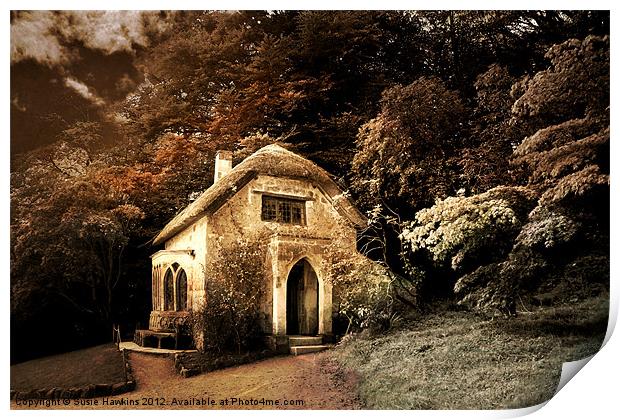 Gothic Cottage - Stourhead Gardens Print by Susie Hawkins
