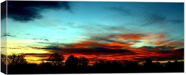 Nuclear Sunset Fire in the sky Canvas Print by John Boekee