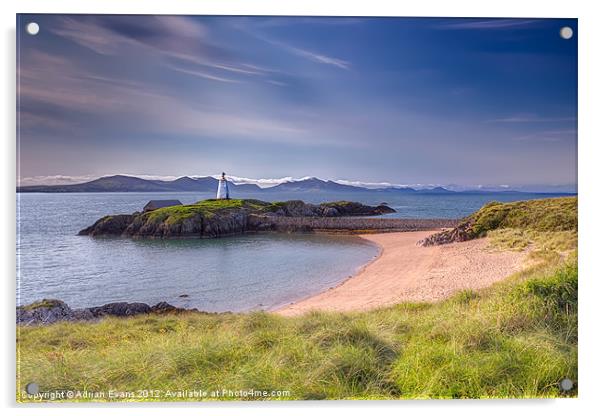 Llanddwyn Beacon Anglesey Acrylic by Adrian Evans