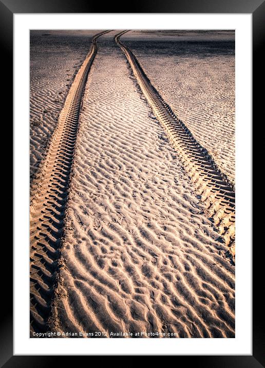 Sand Tracks Framed Mounted Print by Adrian Evans
