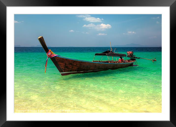 Longtail Boat Asia Framed Mounted Print by Adrian Evans