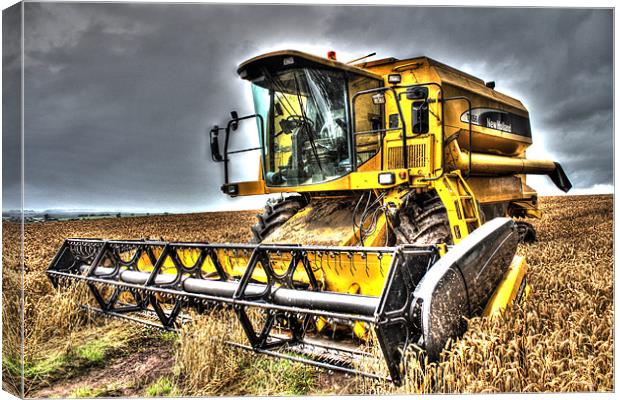 Big Yellow Combine Harvester Canvas Print by Gavin Wilson