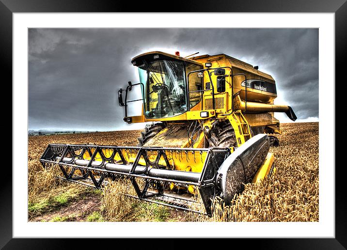 Big Yellow Combine Harvester Framed Mounted Print by Gavin Wilson