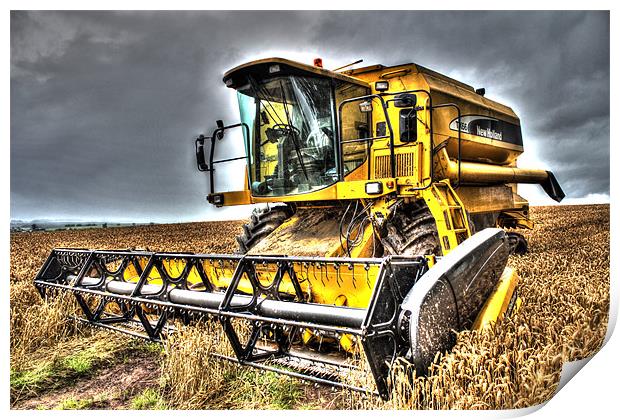 Big Yellow Combine Harvester Print by Gavin Wilson